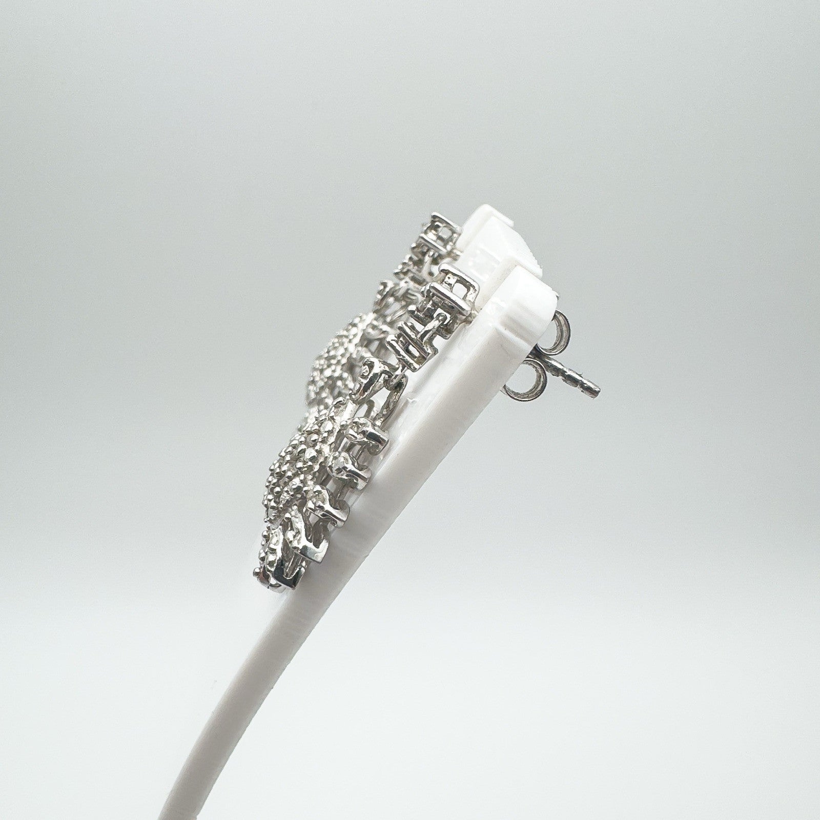 Natural Diamond Dangle / Drop Earrings in Sterling Silver 925