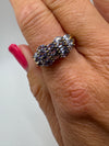 9ct Gold Tanzanite Cluster Ring Size V (Birmingham 2006)