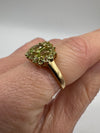 14ct Gold 1.10ct Peridot Cluster Ring 585 Size M 1/2