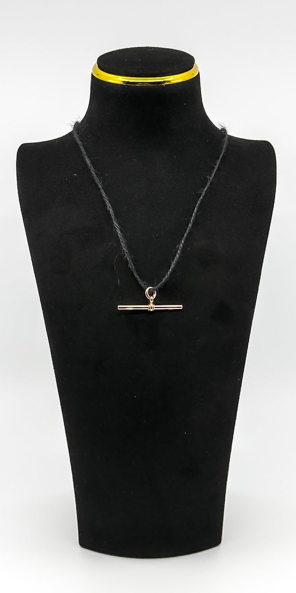 Large 9ct Rose Gold T Bar Charm Pendant 375