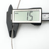 Digital caliper measuring the 1.5mm width of the sterling silver omega chain