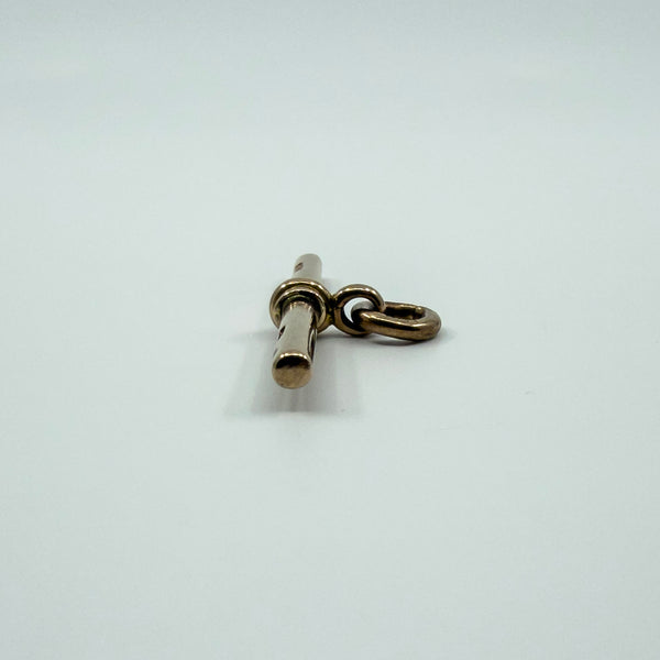 Large 9ct Rose Gold T Bar Charm Pendant 375