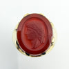 Vintage 9ct Gold Carnelian Intaglio Signet Ring 375 Size U - V
