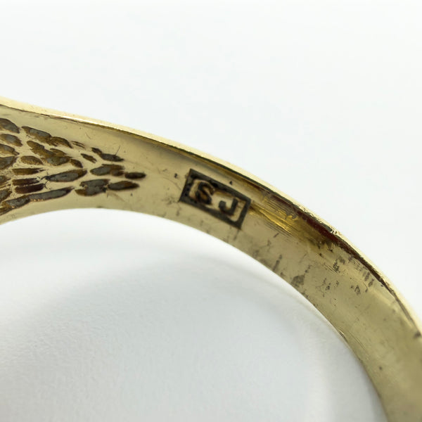 Vintage 9ct Gold Carnelian Intaglio Signet Ring 375 Size U - V