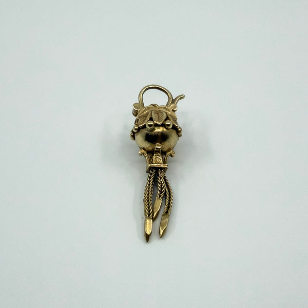 Vintage 9ct Gold Albertina Tassel Padlock Charm 375 Birmingham 1994