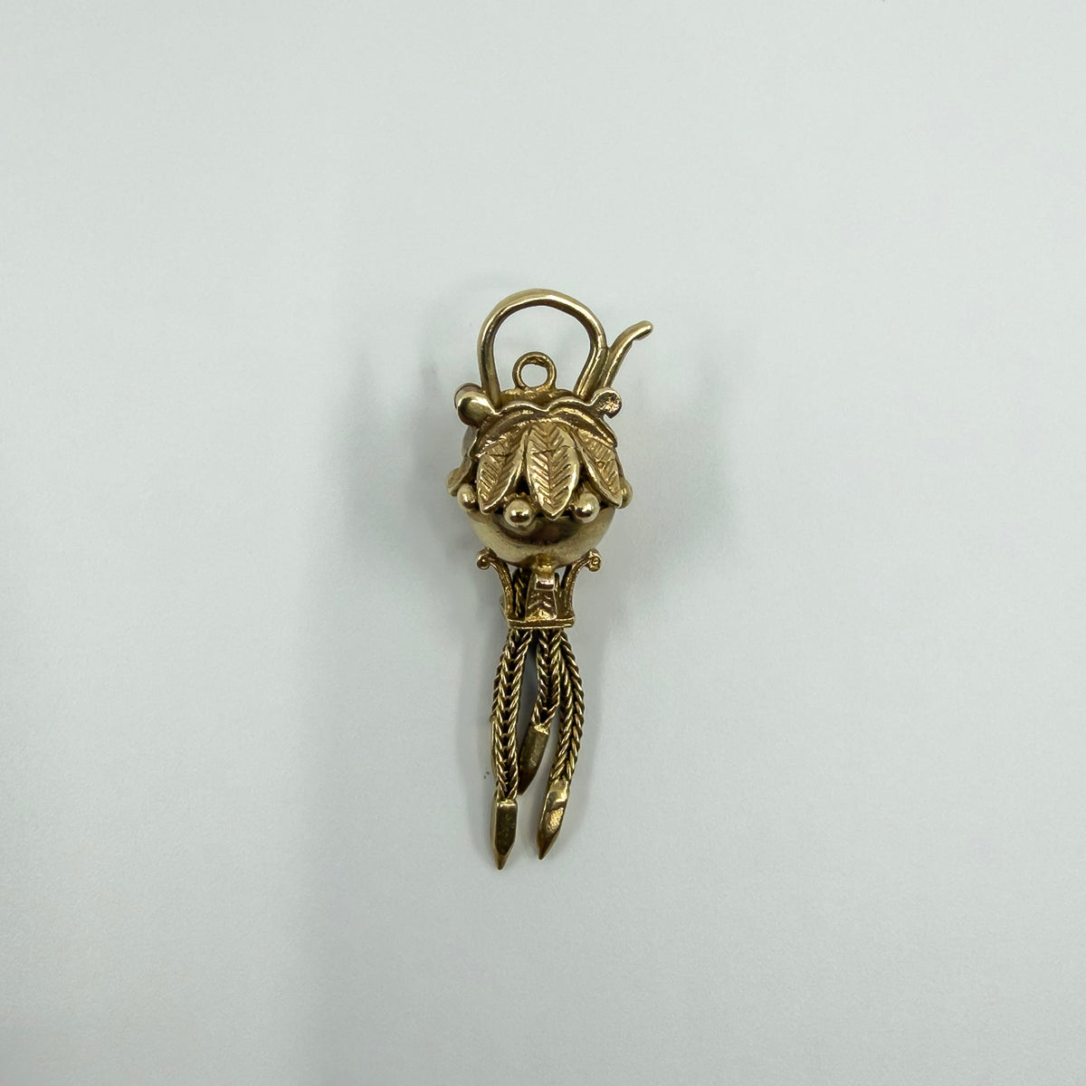 Vintage 9ct Gold Albertina Tassel Padlock Charm 375 Birmingham 1994