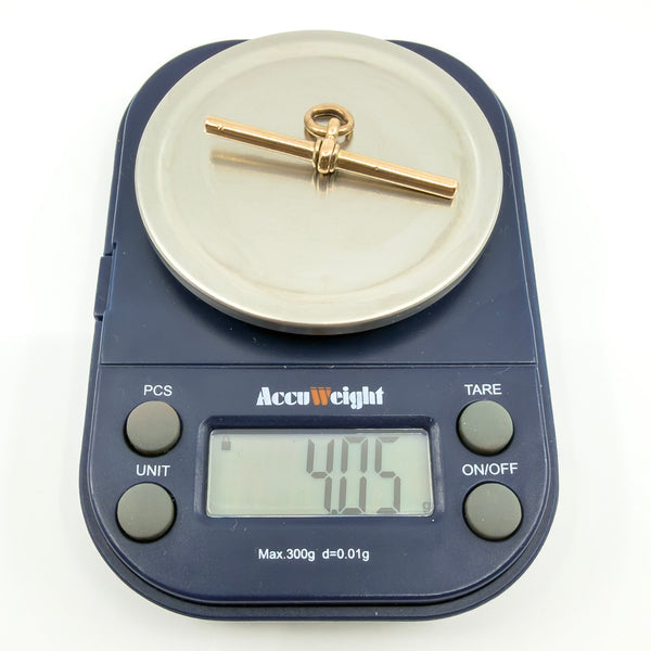 Large 9ct Rose Gold T Bar Charm Pendant 375