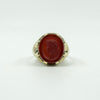 Vintage 9ct Gold Carnelian Intaglio Signet Ring 375 Size U - V