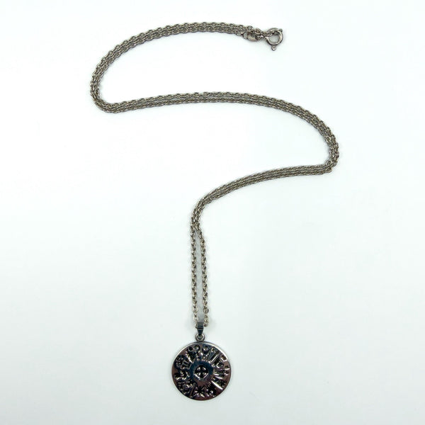 Full 20 inch chain laid out with History of Ireland pendant and spring ring clasp.