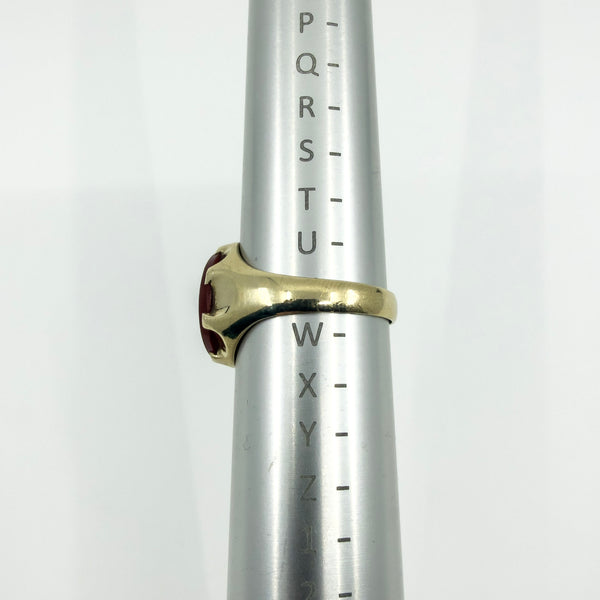 Vintage 9ct Gold Carnelian Intaglio Signet Ring 375 Size U - V