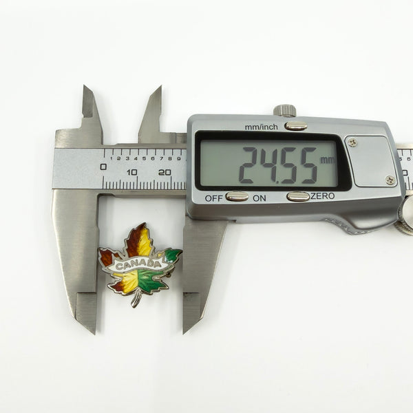 Vintage Sterling Silver Enamel Canada Maple Leaf Brooch