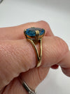 9ct Yellow Gold Blue Topaz Solitaire Ring 2.50ct Size N 375 2006