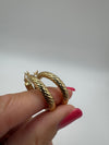 Vintage 9ct Gold Chunky Twisted Hoop Earrings 1991
