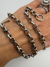Vintage Sterling Silver Fancy Link Chain with T-Bar Toggle