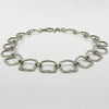 Vintage Sterling Silver Hammered Squares 17” Necklace / Chain & T-Bar Toggle 925