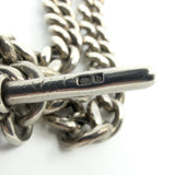 Antique Edwardian Sterling Silver 13.8" Albert Chain & T-Bar Pendant 925 (1901)