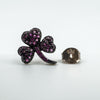New Oxidised Sterling Silver Ruby Floral Leaf Stud Earrings