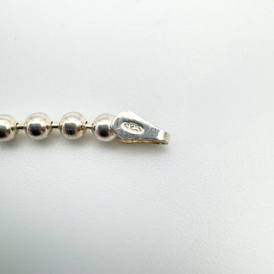 17.5” Beaded Ball Chain / Necklace in Sterling Silver 925 10g
