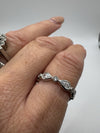 New CZ Pear Cut Full Band Ring in Sterling Silver 925  Size N Eternity Wedding 
