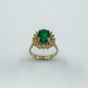 14ct Gold 1.77ct Emerald & Diamond Cluster Ring 585 Size N Engagement Stacking