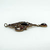 Large Antique Silver Gilt Bohemian Rose Cut Garnet Pendant / Art Nouveau c1900