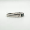 Vintage Double Row Sapphire Ring Sterling Silver 925