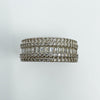 Chunky Sterling Silver CZ 5x Row Band Ring 925 Size O