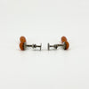 Antique Victorian Sterling Silver Natural Coral Screw Back Earrings 925
