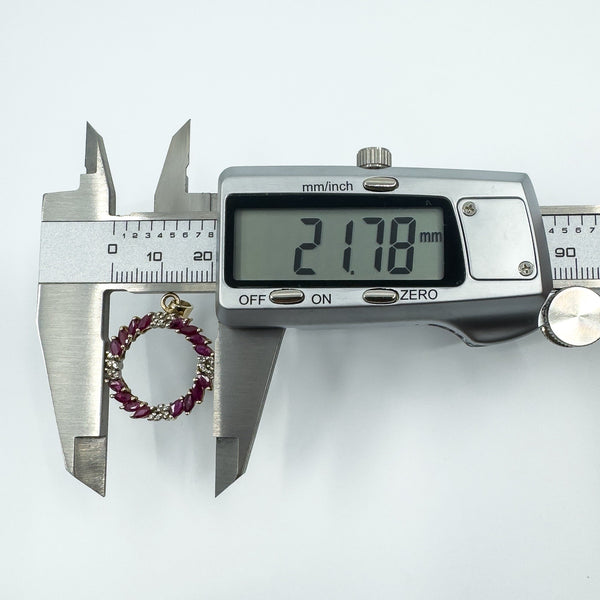 Vintage 9ct Gold 1.60ct Ruby & Diamond Pendant / Charm 375 (Birmingham 1989)