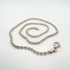 17.5” Beaded Ball Chain / Necklace in Sterling Silver 925 10g
