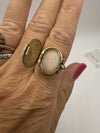 Vintage 9ct Gold Secret Locket Ring Size M 1/2  Engraved Fleur De Lis 1984