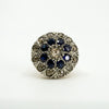 Antique Edwardian 14ct Gold Rose Cut Diamond & Sapphire Bombe Ring 585 Size O P