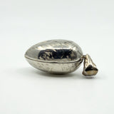 Chunky Vintage Sterling Silver Oval Foliate Engraved Photo Locket 925 (1996)