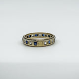 Vintage 9ct Gold Blue & White Spinel Full Eternity Band / Ring Size Q
