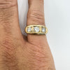 Chunky Vintage 9ct Gold 1.30ct Starburst Diamond Trilogy Ring Gypsy Band Size U