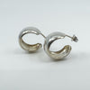 Vintage Sterling Silver Chunky Huggie Hoop Earrings 925