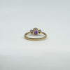 Vintage 9ct Gold 0.60ct Amethyst & Diamond Trilogy Ring 375 Size O Engagement
