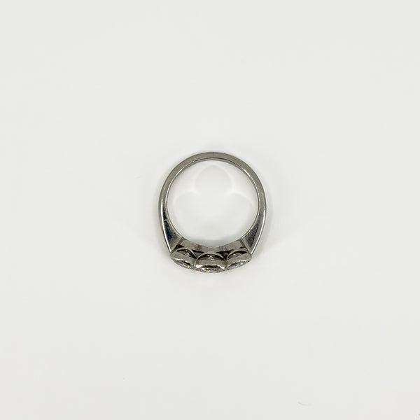 Vintage Platinum 1.60ct Diamond Trilogy Ring 950 Size L