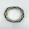 RARE Antique Victorian Ivy Leaf Engraved Book Chain Silver Bracelet