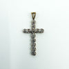 9ct White & Yellow Gold Diamond Christian Cross Pendant 375