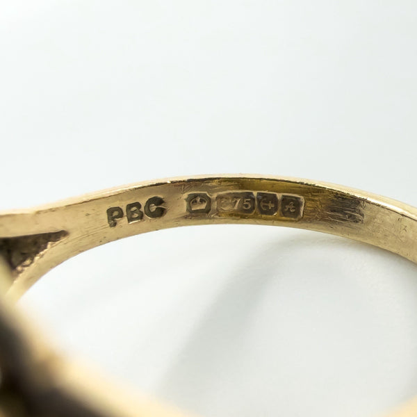 Vintage 9ct Gold Engraved Secret Locket Ring 375 Size O (Birmingham 1975)