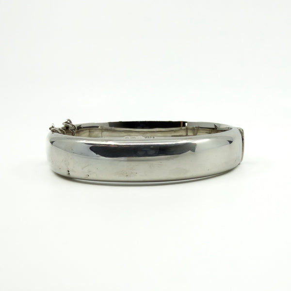 Vintage Sterling Silver & Rose Gold Engraved Floral Bangle 925 (Birm 1978)