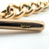 Antique 9ct Rose Gold 17.” Albert Chain Necklace Double Dog Clip T-Bar Charm 375