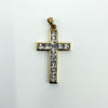 Chunky 9ct Gold CZ Christian Cross Pendant 375