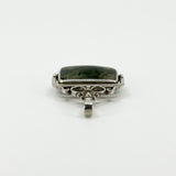 Large Vintage Green Moss Agate & Black Onyx Fob 925 by David Scott Walker