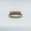 Vintage 1ct Pink Tourmaline 5 Stone Ring Size S Birm 2006