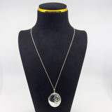 Vintage Sterling Silver Oval Engraved Photo Locket & 20” Curb Chain Necklace 925