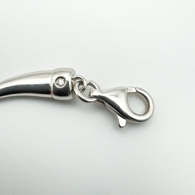Diamond Tooth - Horn Pendant / Charm in Sterling Silver 925