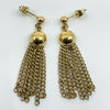 Vintage 9ct Gold Tassle Drop Earrings 375 (London 1977) Art Deco Style 