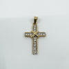 Vintage 9ct Gold CZ Christian Cross Pendant / Charm 375